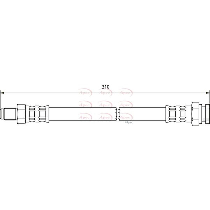 Apec Brake Hydraulic Hose Line Front fits Citroën C25 1981-1994 2.5
