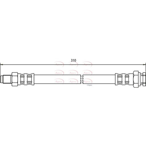 Apec Brake Hydraulic Hose Line Front fits Citroën C25 1981-1994 2.5