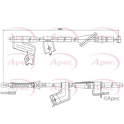 Apec Handbrake Cable Right Rear fits Honda Civic VII 2000-2005 1.4 1.6 1.7 2.0