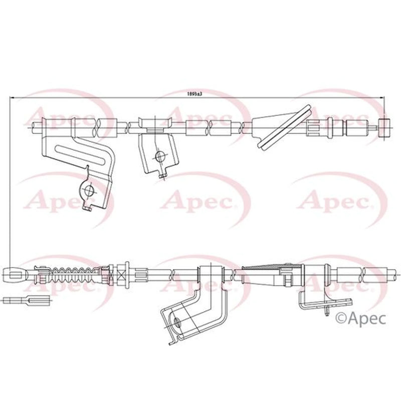 Apec Handbrake Cable Right Rear CAB1150
