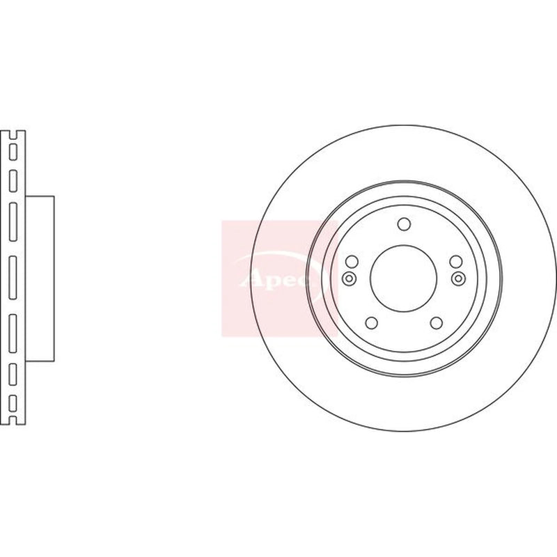 Apec 2 x Vented Rear Brake Discs DSK3474-x2