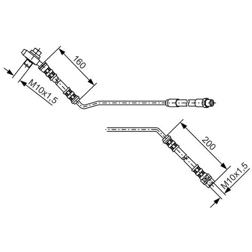 Bosch Brake Hydraulic Hose Line Rear Right 1 987 476 055