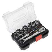 Sealey Premier Premier Socket & Colour-Coded Bit Set 1/4"Sq Drive 31pc AK2111 Sealey Premier - Dynamic Drive