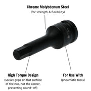 Teng Tools 3/8" Hex Bit Impact Socket DIN Metric Hex 4mm Teng Tools - Dynamic Drive