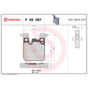 Brembo 4 x Rear Brake Pad Set fits BMW 1 Sports Hatch 2011-2019