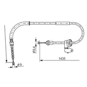 Bosch Handbrake Cable Right Rear fits Mini Mini 2001-2008