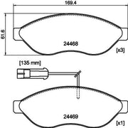 DON Front Brake Pad Set fits Citroën Relay III 2023 on 2.2