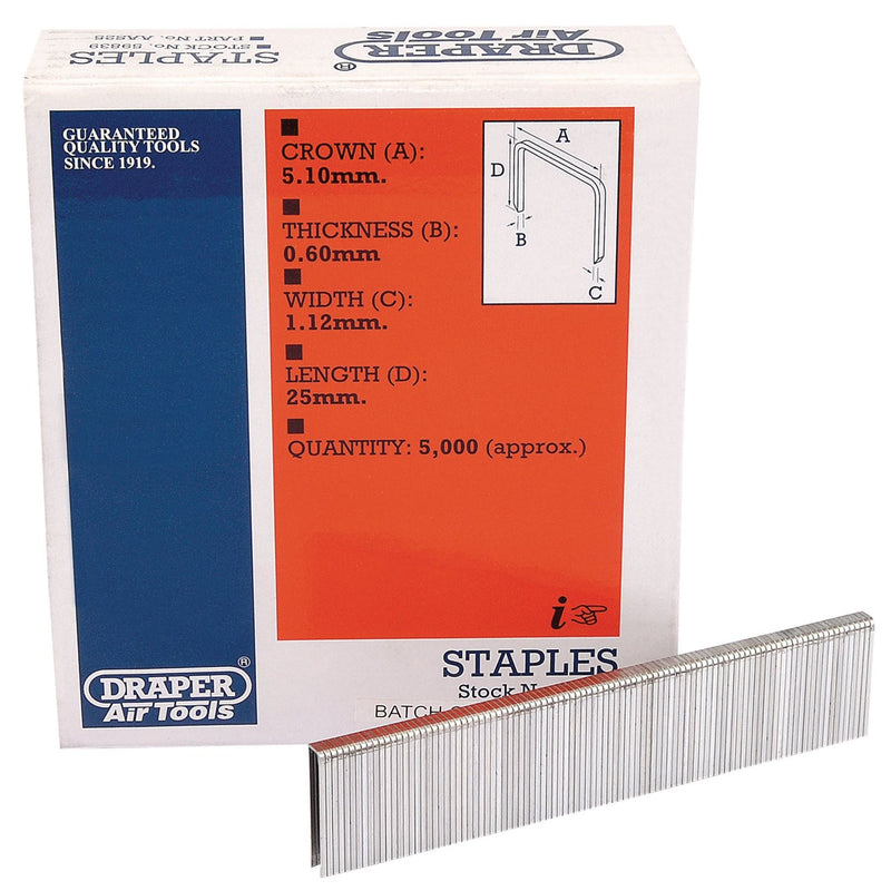 Draper Staples, 25mm (5000) 59839 Draper - Dynamic Drive