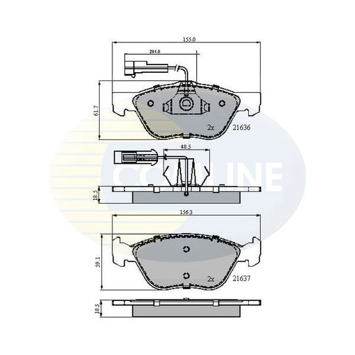 Comline 4 x Front Brake Pad Set fits Alfa Romeo 145 1995-2001 1.8 2.0