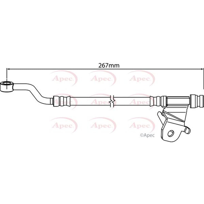 Apec Brake Hydraulic Hose Line Rear Left fits Hyundai I20 I 2008-2015
