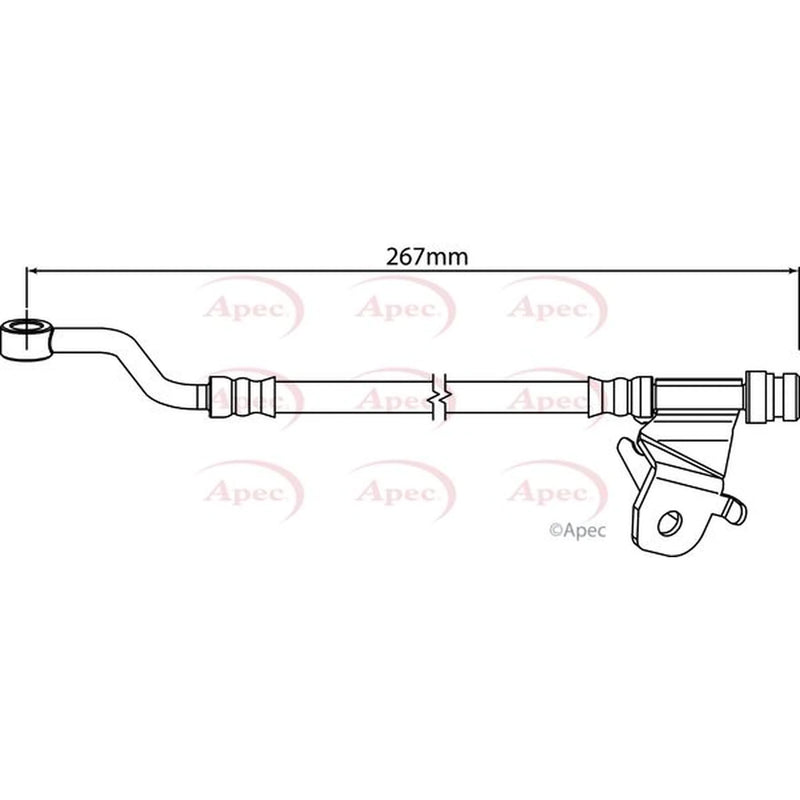 Apec Brake Hydraulic Hose Line Rear Left HOS4203