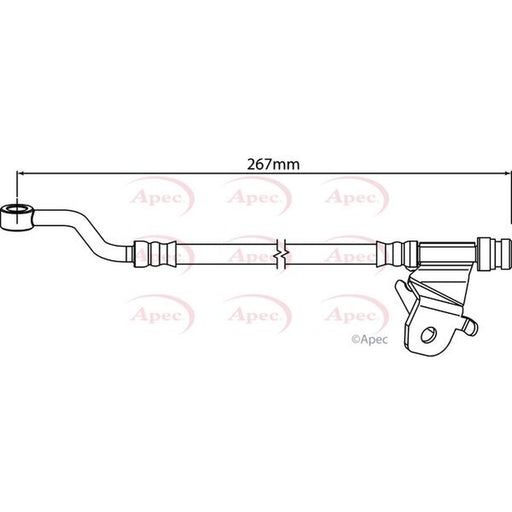 Apec Brake Hydraulic Hose Line Rear Left fits Hyundai I20 I 2008-2015