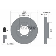 Textar 2 x Vented Front Brake Discs 92238100-x2