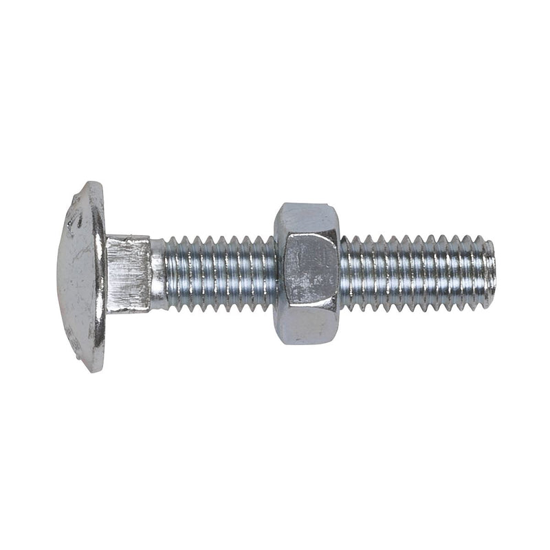 Sealey Coach Bolt & Nut M8 x 40mm Zinc DIN 603 Pack of 50 CBN840 Sealey  - Dynamic Drive