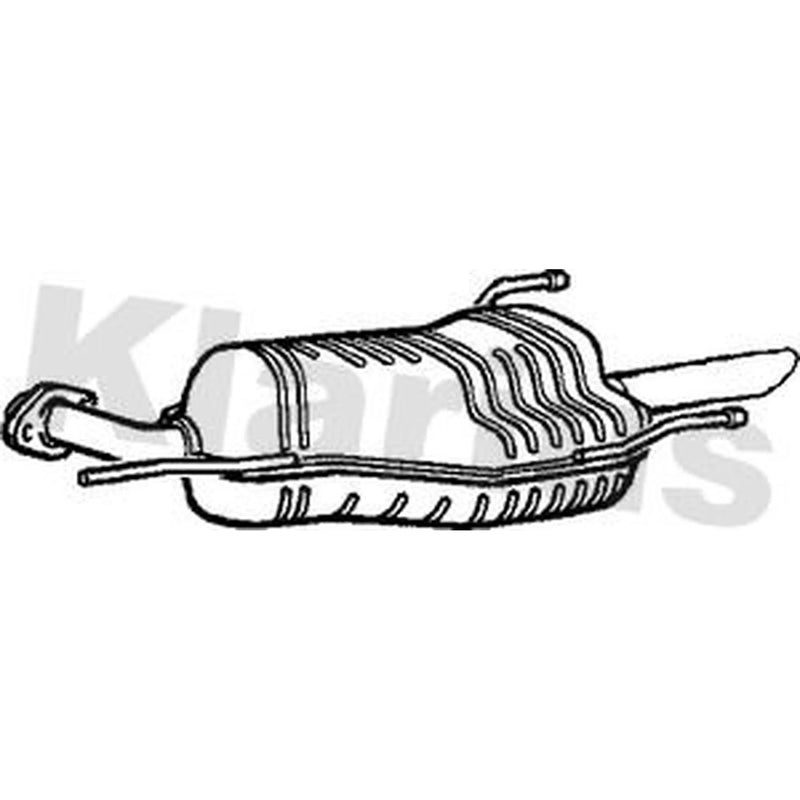 Klarius Box With Tail Pipe Rear fits Opel Zafira A 1999-2005 1.6 1.8 2.0
