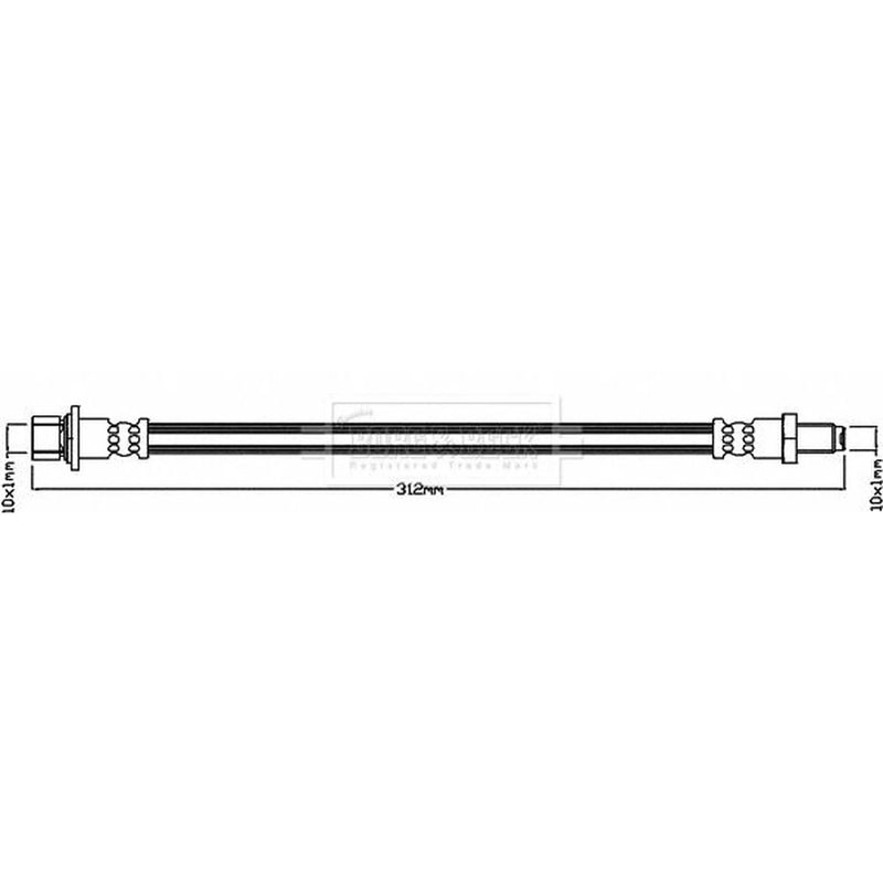 Borg & Beck Brake Hydraulic Hose Line inner BBH8453