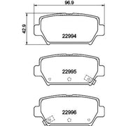 DON Rear Brake Pad Set fits Mitsubishi Eclipse Cross 2017 on 1.5