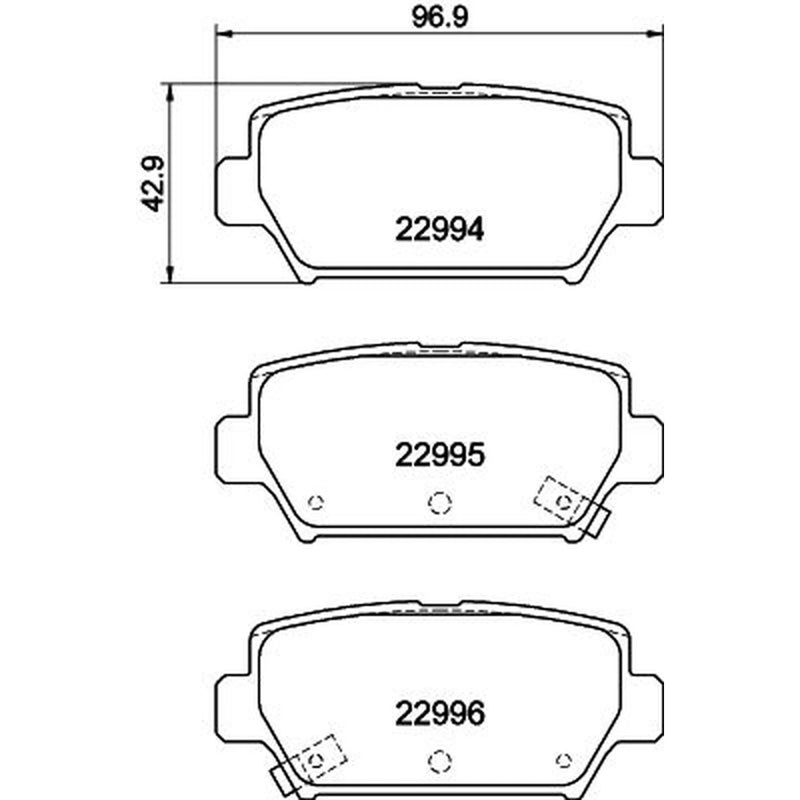 DON Rear Brake Pad Set fits Mitsubishi Eclipse Cross 2017 on 1.5