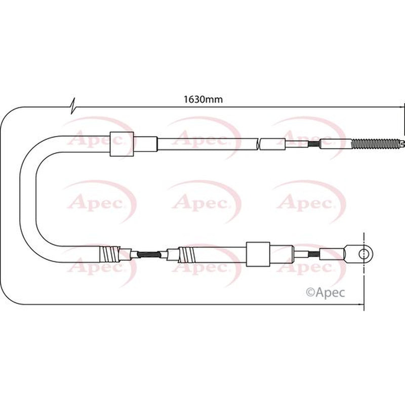 Apec Handbrake Cable Left Rear fits BMW 3 1990-1999 3.0 3.2