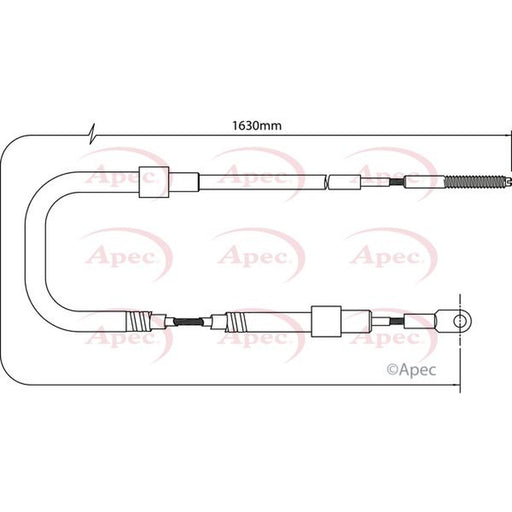 Apec Handbrake Cable Left Rear fits BMW 3 1990-1999 3.0 3.2