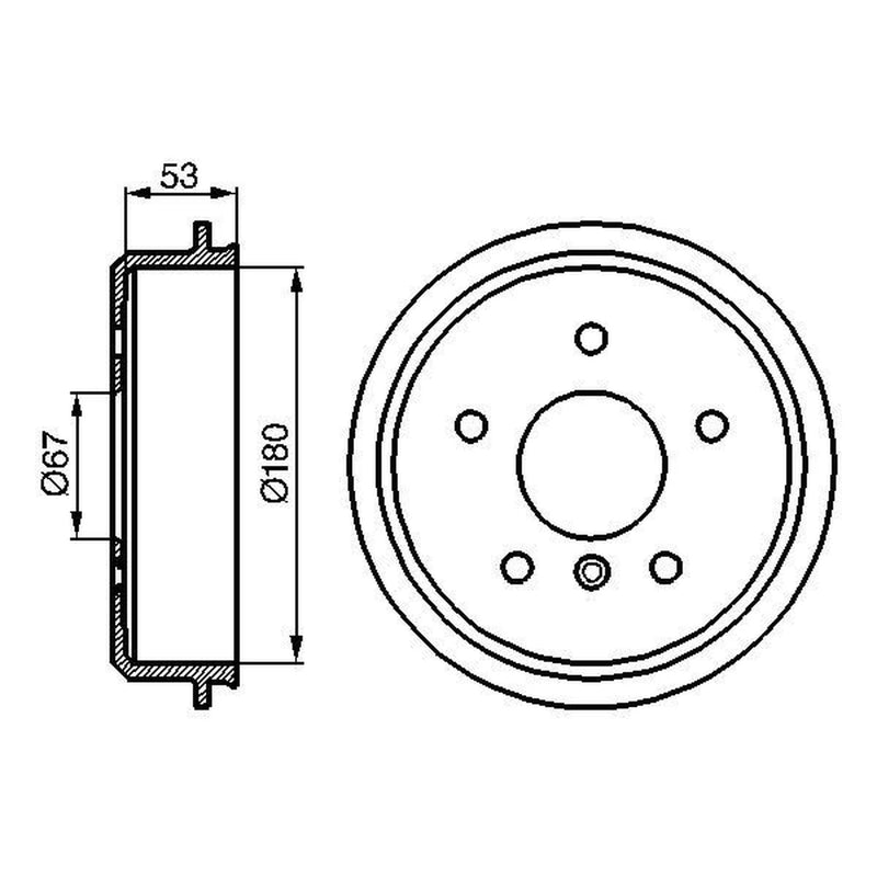 Bosch 2 x Brake Drums fits Mercedes-Benz A-Class 1997-2004