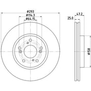 Mintex 2 x Vented Front Brake Discs MDC3070C-x2