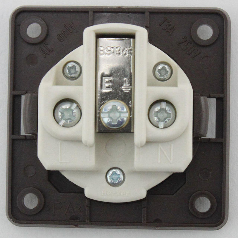 Berker 13A 250VAC 3-Pin Socket Outlet in Black Matt Finish Berker - Dynamic Drive
