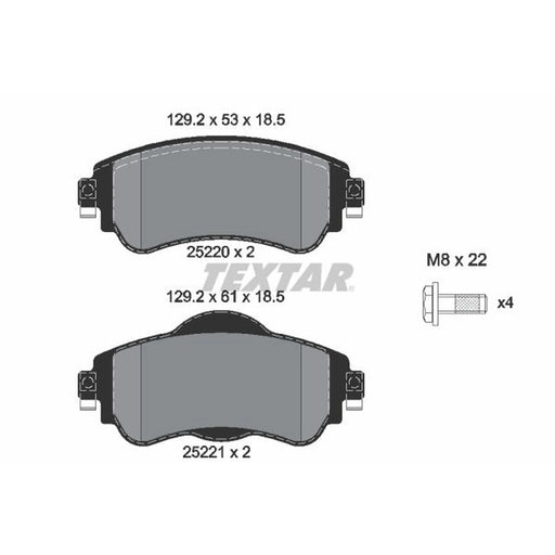 Textar Front Brake Pad Set 2522001
