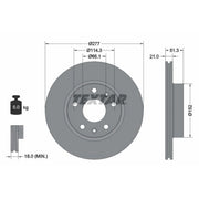 Textar 2 x Vented Front Brake Discs 92115703-x2