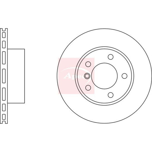Apec 2 x Vented Brake Discs fits BMW 1 2004-2011