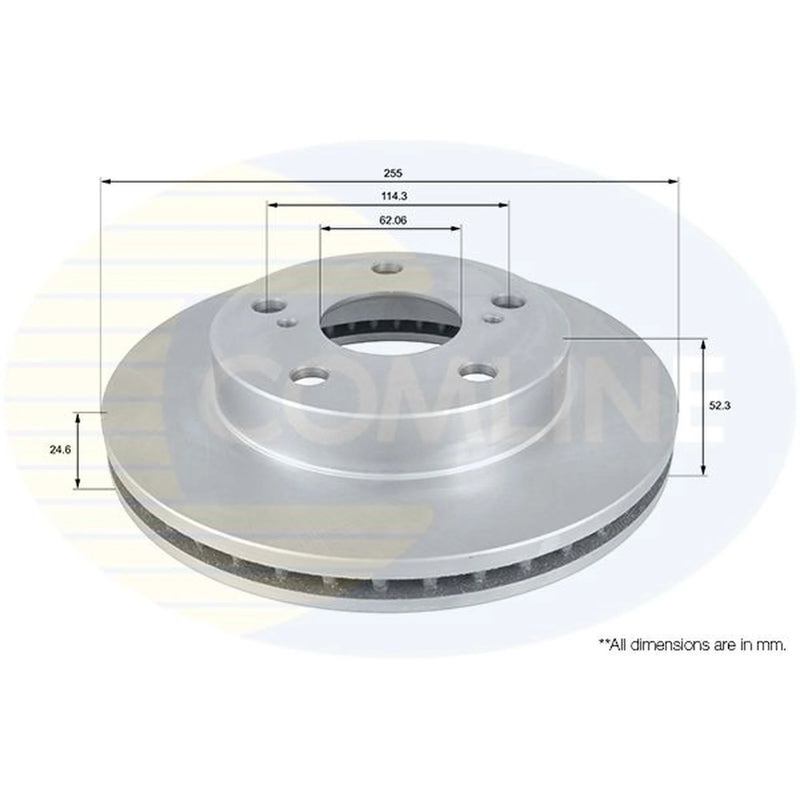Comline Front Brake Discs & Pads fits Dodge Caravan 2000-2007 2.4