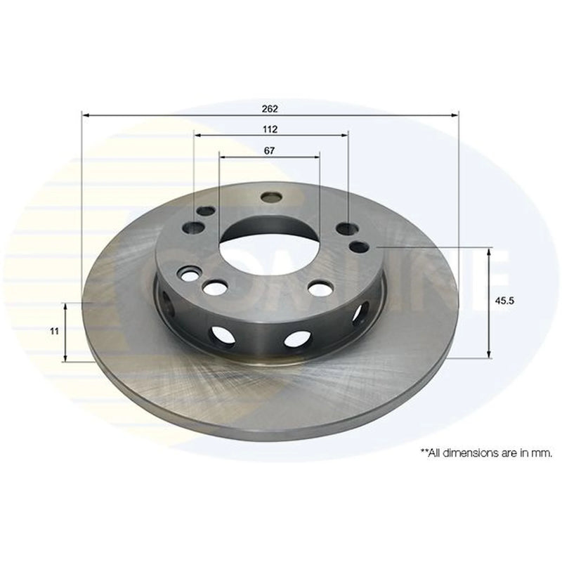 Comline Brake Discs fits Mercedes-Benz 190 1982-1993 1.8 2.0 2.3 2.5 2.6 201.018