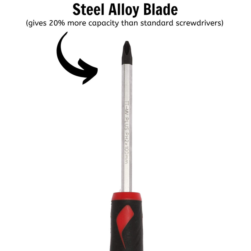 Teng Tools PH Screwdriver PH2 x 100mm L Hex Shaft Teng Tools - Dynamic Drive