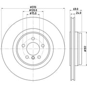 Mintex 2 x Internally Vented Brake Discs MDC2733