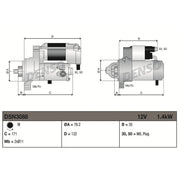 Denso Starter Motor 12V 1.4kW 9 Teeth fits Lada 110 1995-2005 1.5