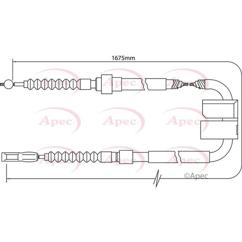 Apec Handbrake Cable Left Rear fits Audi A4 B6 2000-2005 1.8 1.9 2.5 3.0