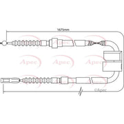 Apec Handbrake Cable Right Rear CAB1017