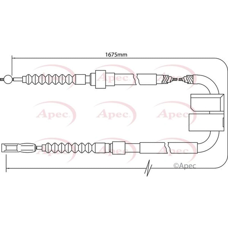Apec Handbrake Cable Right Rear CAB1017