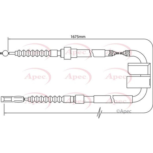 Apec Handbrake Cable Left Rear fits Audi A4 B6 2000-2005 1.8 1.9 2.5 3.0