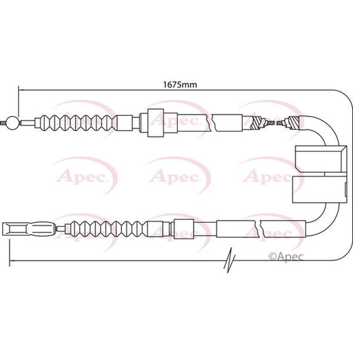 Apec Handbrake Cable Right Rear CAB1017