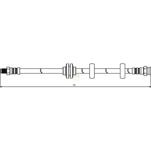 NAPA Brake Hydraulic Hose Line Front fits Alfa Romeo 147 2001-2010 1.6 1.9 2.0