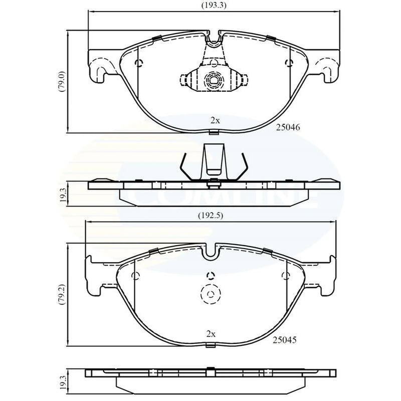 Comline Front Brake Internally Vented Discs & Pads fits BMW 5 2009-2017