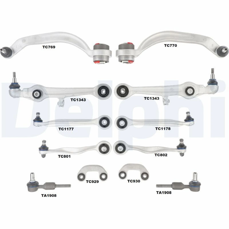 Delphi 12 x Control Arm Repair Kit Front fits Audi A6 C5 1997-2005