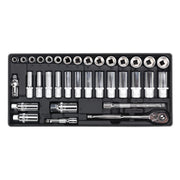 Sealey Tool Tray with Socket Set 35pc 3/8"Sq Drive TBT20 Sealey - Dynamic Drive
