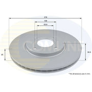 Comline 2 x Brake Discs fits Ford Ecosport 2012-2022 1.0 1.5 1.6