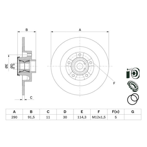 Bosch 2 x Rear Brake Discs 0986479F42-x2