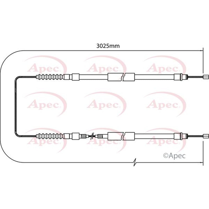 Apec Handbrake Cable Left Rear fits Citroën Relay I 1994-2002 1.9 2.5 2.8