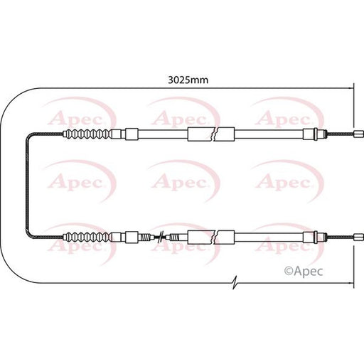 Apec Handbrake Cable Left Rear fits Citroën Relay I 1994-2002 1.9 2.5 2.8