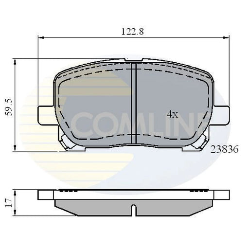 Comline 4 x Front Brake Pad Set fits Toyota Avensis Verso 2001-2010 2.0 2.4