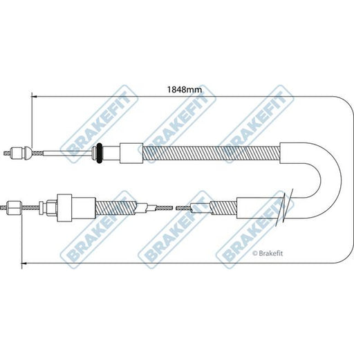 Apec Handbrake Cable Right Rear fits Citroën Berlingo / Berlingo First 1996-2011